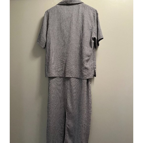 Nancy G: Vintage checkered 2 piece maxi summer dress/short sleeve shirt set - Picture 4 of 11